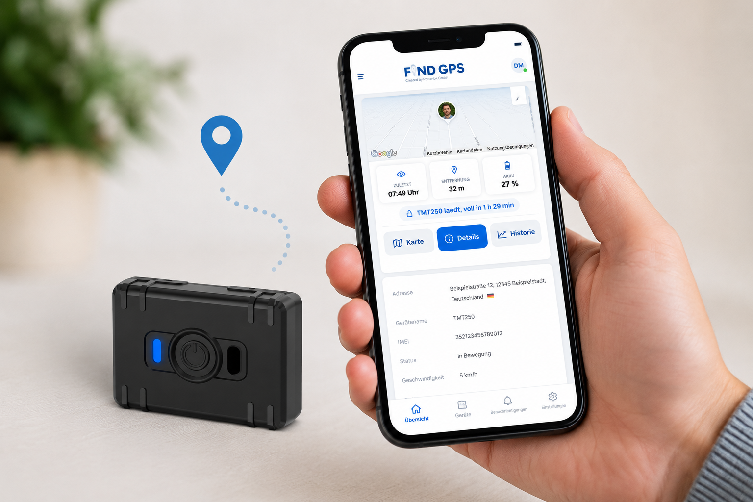 ATC700 GPS-Tracker mit integrierter SIM | 1 Jahr FIND GPS App inklusive
