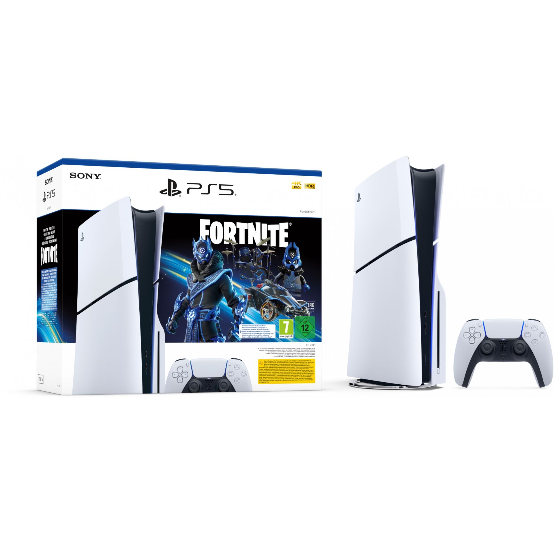 Sony Playstation 5 Slim - 1TB Fortnite Cobalt Star Bundle white